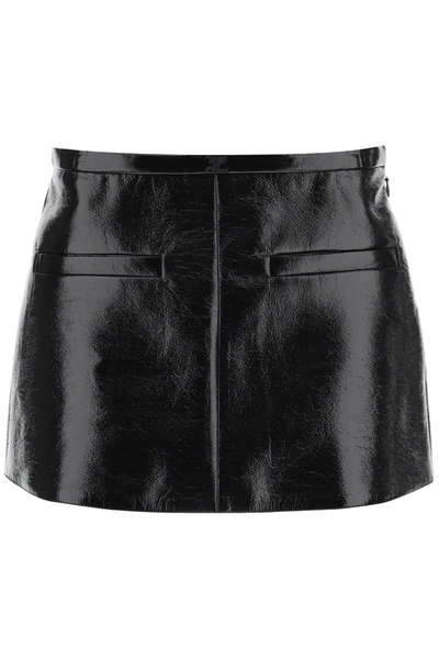 Shop Courrèges Courreges Vinyl Mini Skirt Women In Black