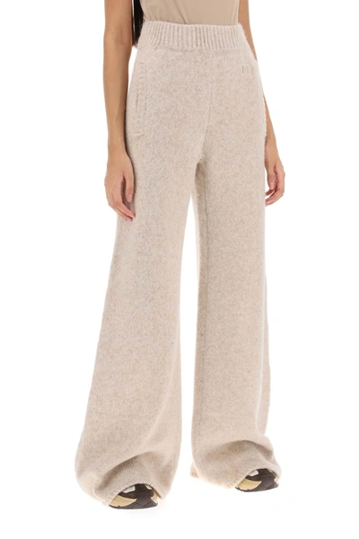 Shop Dolce & Gabbana Llama Knit Flared Pants Women In Cream