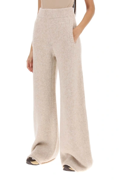 Shop Dolce & Gabbana Llama Knit Flared Pants Women In Cream