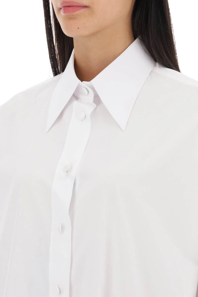 Shop Dolce & Gabbana Maxi Shirt With Satin Buttons Women In White