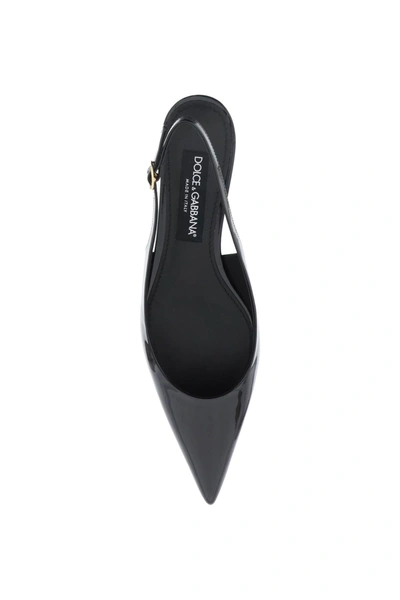 Shop Dolce & Gabbana Patent Leather Slingback Pumps Women In Black