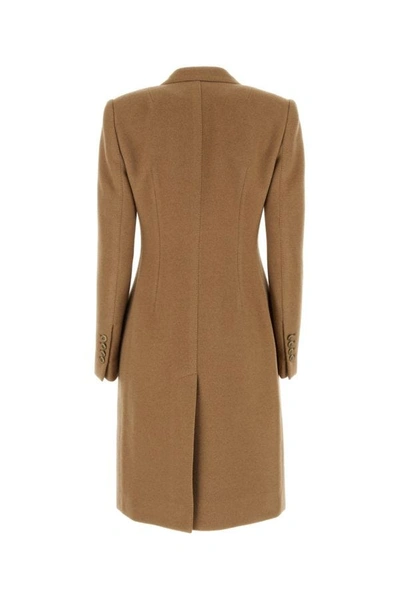 Shop Dolce & Gabbana Woman Camel Wool Coat In Brown