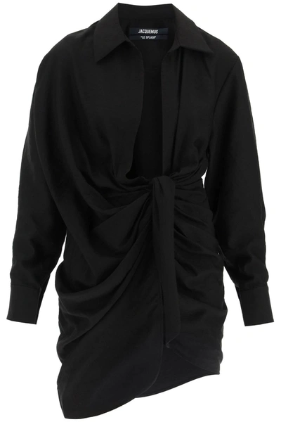 Shop Jacquemus La Robe Bahia Mini Dress Women In Black