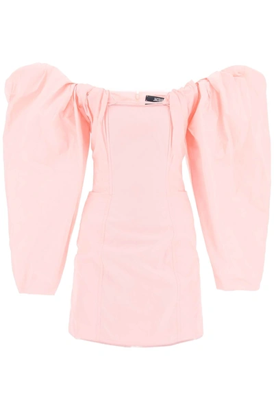 Shop Jacquemus La Robe Taffetas Mini Dress Women In Pink
