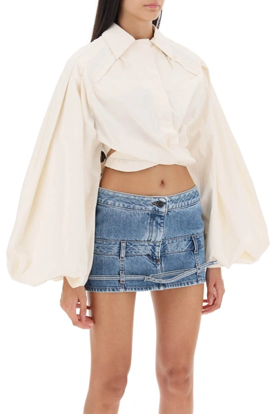 Shop Jacquemus Le Haute Bahia Boule Balloon-sleeve Shirt Women In White