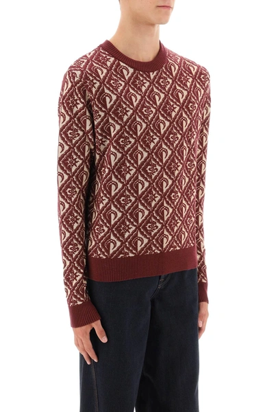 Shop Marine Serre Moon Diamant Jacquard Knit Sweater Men In Multicolor