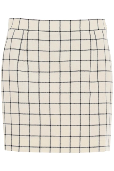 Shop Marni Check Wool Mini Skirt Women In White