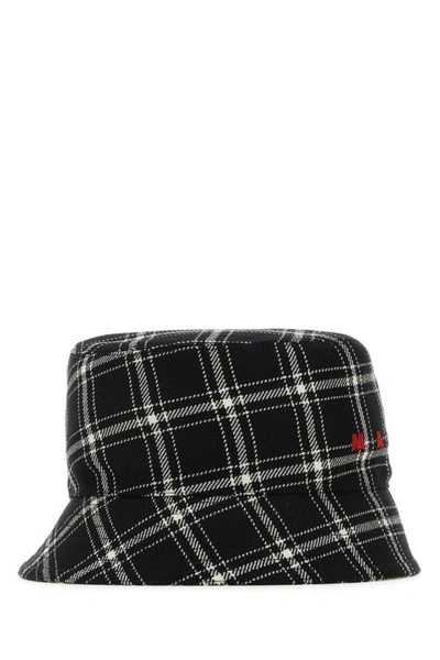 Shop Marni Man Embroidered Wool Bucket Hat In Multicolor