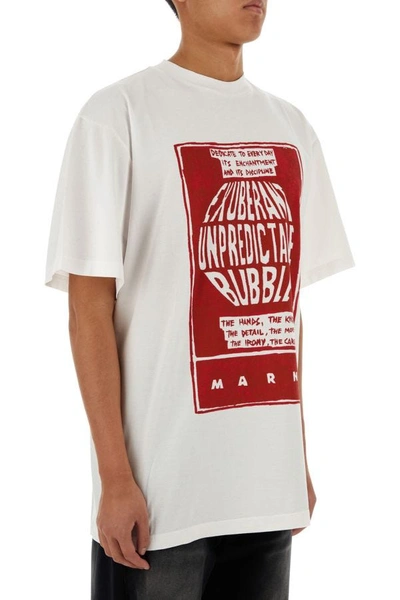 Shop Marni Man White Cotton T-shirt