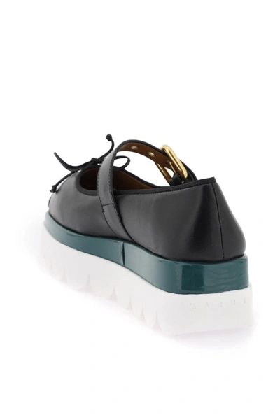 Shop Marni Nappa Leather Mary Jane With Notched Sole Women In Multicolor
