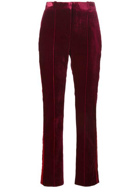 Givenchy High Waisted Velvet Trousers - Red | ModeSens