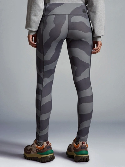 Moncler Printed Leggings Gray In Gray