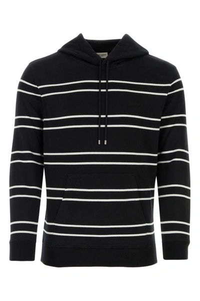 Shop Saint Laurent Man Embroidered Cotton Sweatshirt In Multicolor