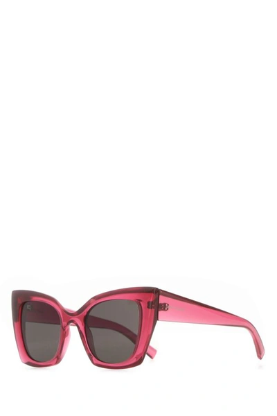 Shop Saint Laurent Woman Tyrian Purple Acetate Sl 552 Sunglasses