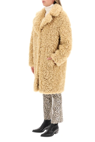 Shop Stand Studio 'camille' Faux Fur Cocoon Coat Women In Brown