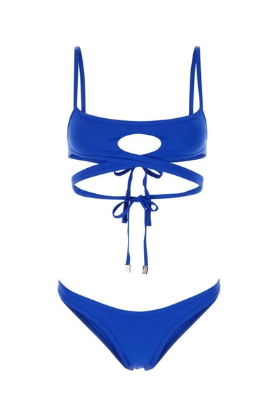 Shop Attico The  Woman Electric Blue Stretch Nylon Bikini