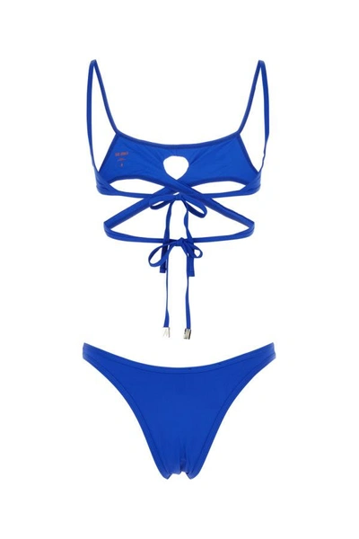 Shop Attico The  Woman Electric Blue Stretch Nylon Bikini