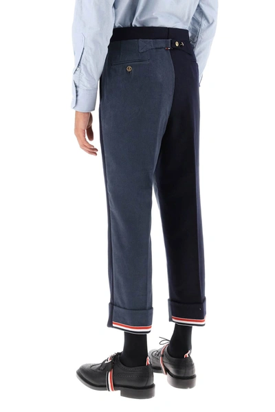 Shop Thom Browne Cuffed Trousers In Funmix Shetland Men In Multicolor