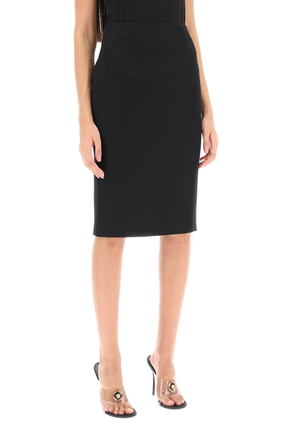 Shop Versace Grain De Poudre Pencil Skirt Women In Black