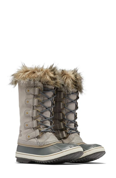 Shop Sorel Joan Of Arctic Faux Fur Waterproof Snow Boot In Chrome Grey/ Jet