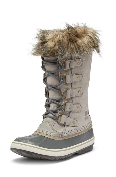 Shop Sorel Joan Of Arctic Faux Fur Waterproof Snow Boot In Chrome Grey/ Jet