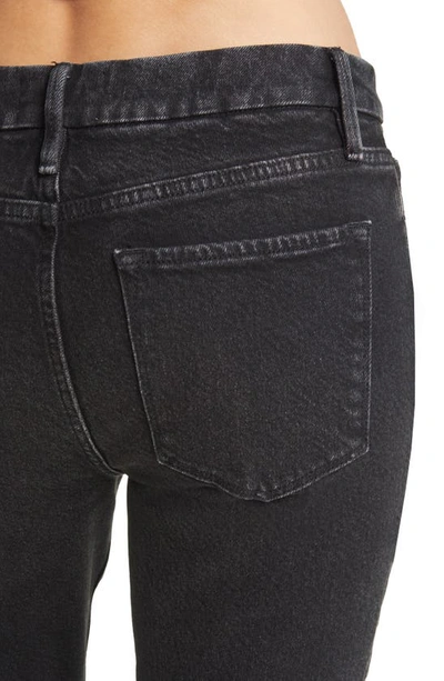 Shop Frame Le Mini Boot Seamed Split Hem Bootcut Jeans In Blacklake