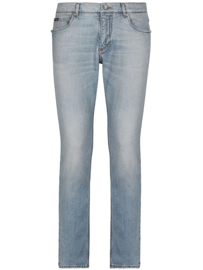 Shop Dolce & Gabbana Logo-plaque Jeans In Blue