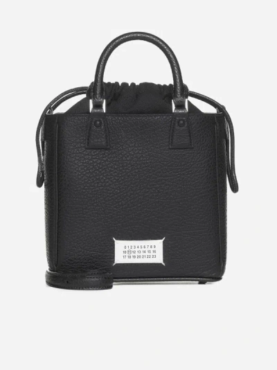 Shop Maison Margiela 5ac Leather Tote Vertical Bag In Black