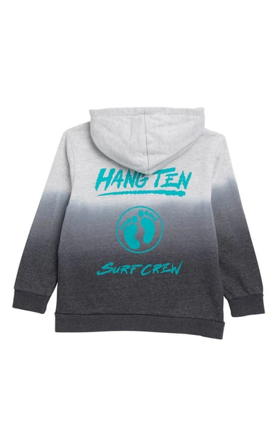 Shop Hang Ten Kids' Dip Dye Fleece Hoodie In Aluminum Heather / Black Dye