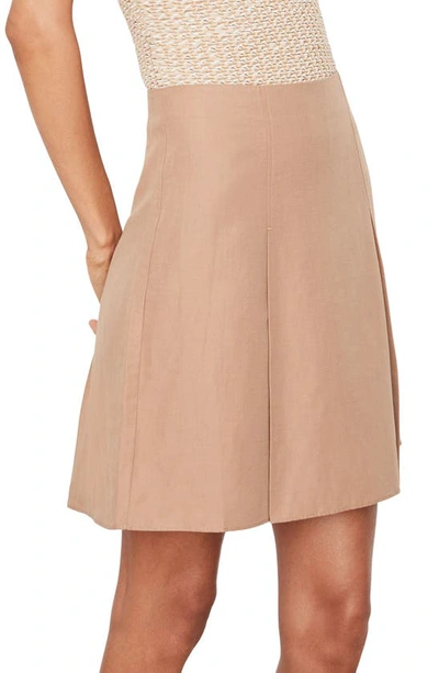 Vince Short Pleated A-line Skirt In Sandshell