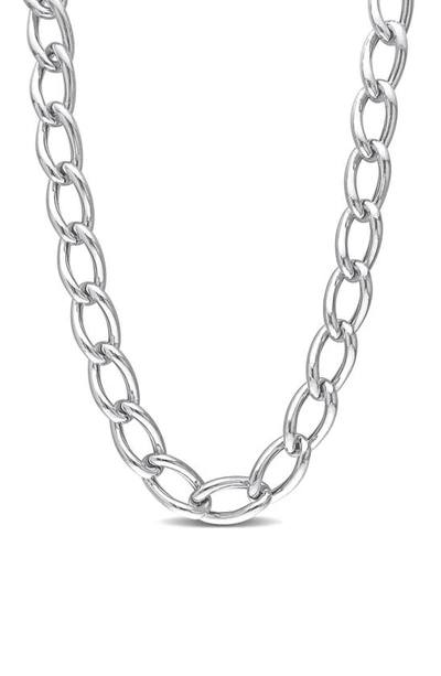 Shop Delmar Hollow Link Chain Necklace In Silver