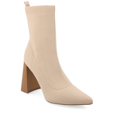Journee Collection Collection Women's Tru Comfort Foam Wide Width Noralinn Booties In Beige
