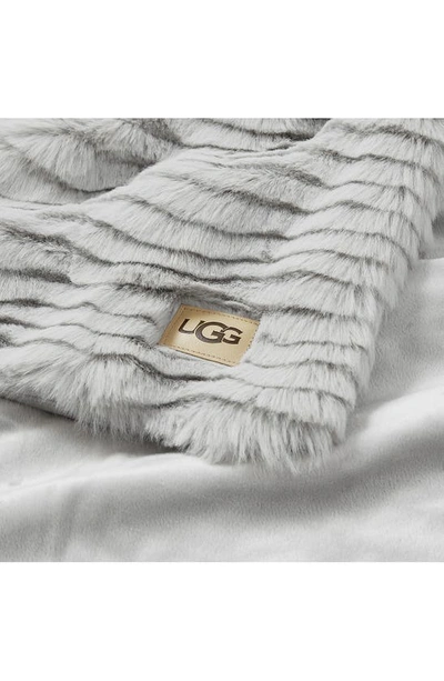 Shop Ugg Cayden Faux Fur Throw Blanket In Seal