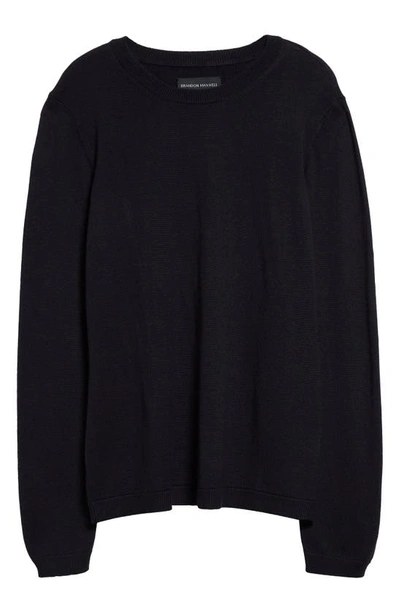 Shop Brandon Maxwell Eleanor Silk & Cashmere Sweater In Navy