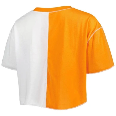 Shop Zoozatz Tennessee Orange/white Tennessee Volunteers Colorblock Cropped T-shirt
