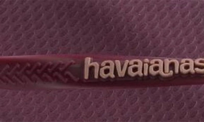 Shop Havaianas Slim Square Logo Flip Flop In Purple Soil