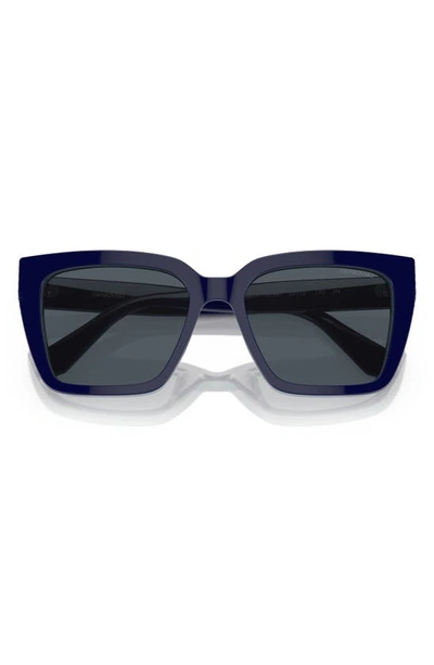 Shop Swarovski 54mm Square Sunglasses In Blue