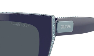 Shop Swarovski 54mm Square Sunglasses In Blue