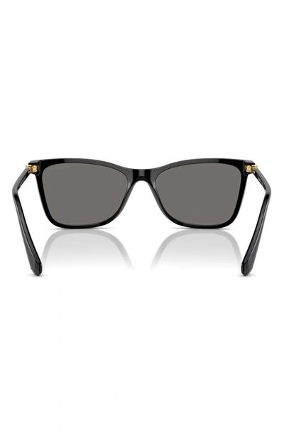 Shop Swarovski 55mm Polarized Rectangular Sunglasses In Black