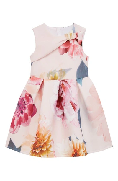 Shop Reiss Kids' Emily Jr. Floral Sleeveless Party Dress In Pink
