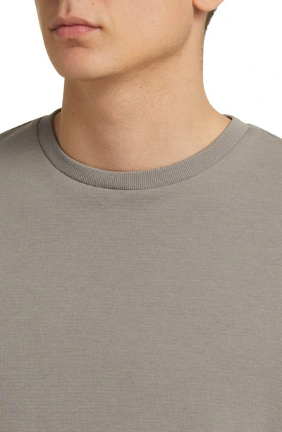 Shop Frame Duo Fold Long Sleeve Cotton T-shirt In Heather Grey