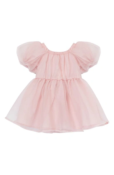 Shop Peek Essentials Puff Sleeve Fit & Flare Dress In Light Pink