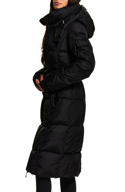 Shop Sam Long Noho Water Resistant Down Puffer Coat In Matte Black