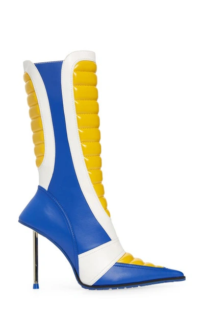 Shop Jeffrey Campbell Motorsport Stiletto Boot In White Blue Yellow