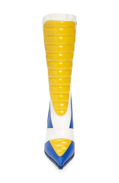 Shop Jeffrey Campbell Motorsport Stiletto Boot In White Blue Yellow
