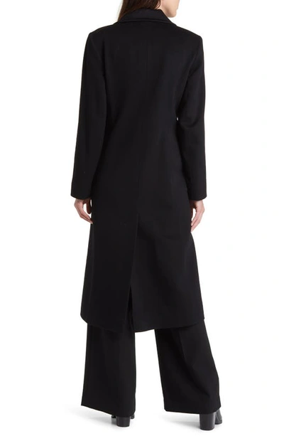 Shop Fleurette Holland Longline Wool Coat In Black