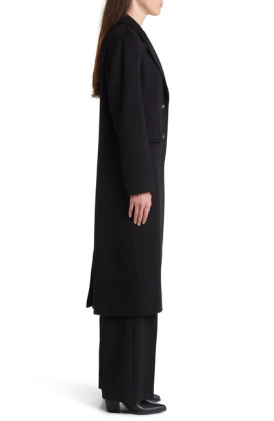 Shop Fleurette Holland Longline Wool Coat In Black