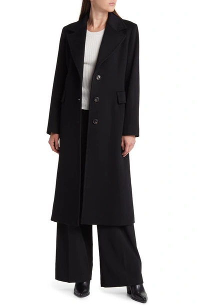 Shop Fleurette Holland Longline Wool Coat In Black