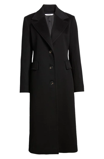 Shop Fleurette Holland Longline Wool Coat In Black