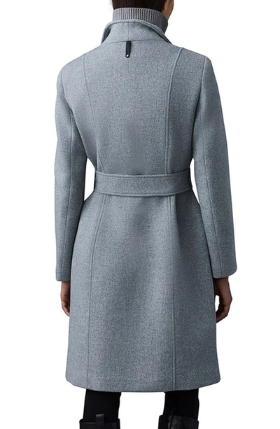 Mackage Norita Double-face Belted Wool Coat In Grey Melange
